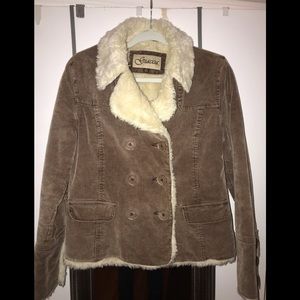 Corduroy brown cropped jacket